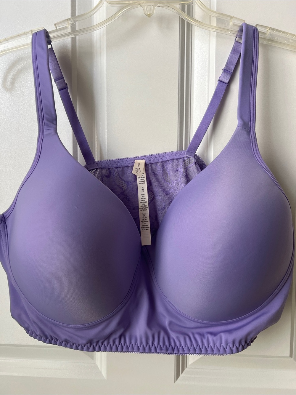 Rhonda Shear Lavender Wireless T-Shirt Bra Pullover
